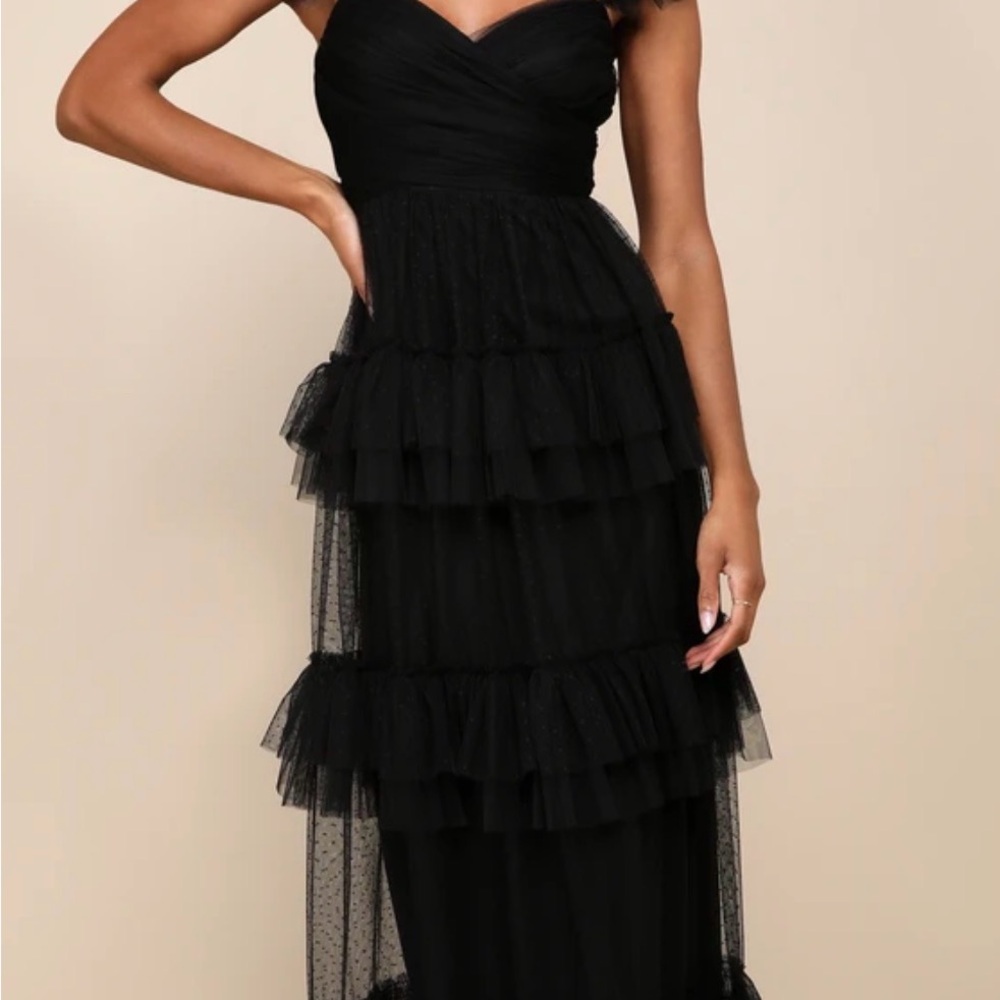 Lulu's Black Tiered Maxi Dress